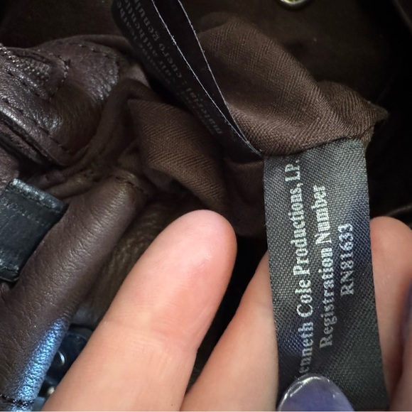 Kenneth Cole NY Brown Leather Shoulder Bag Y2K - Picture 7 of 9